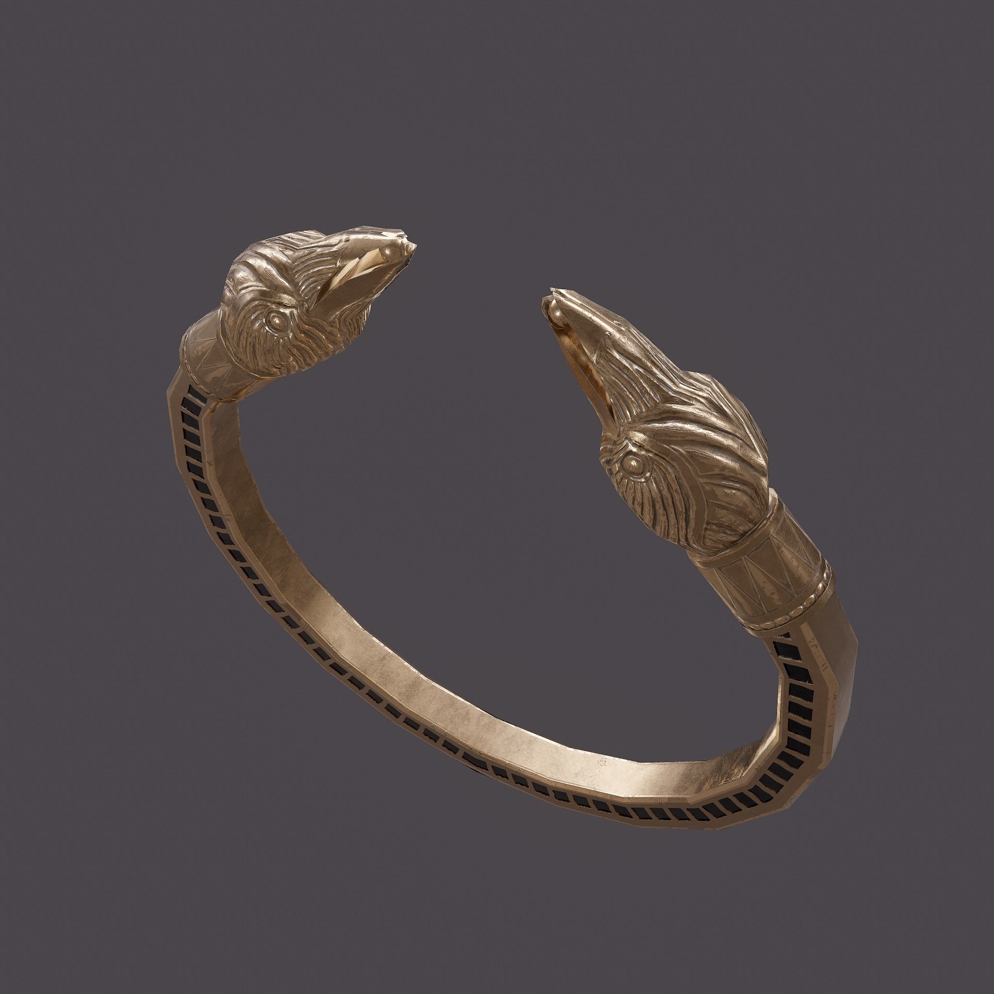 Golden Eagle Bracelet Free low-poly 3D model_22