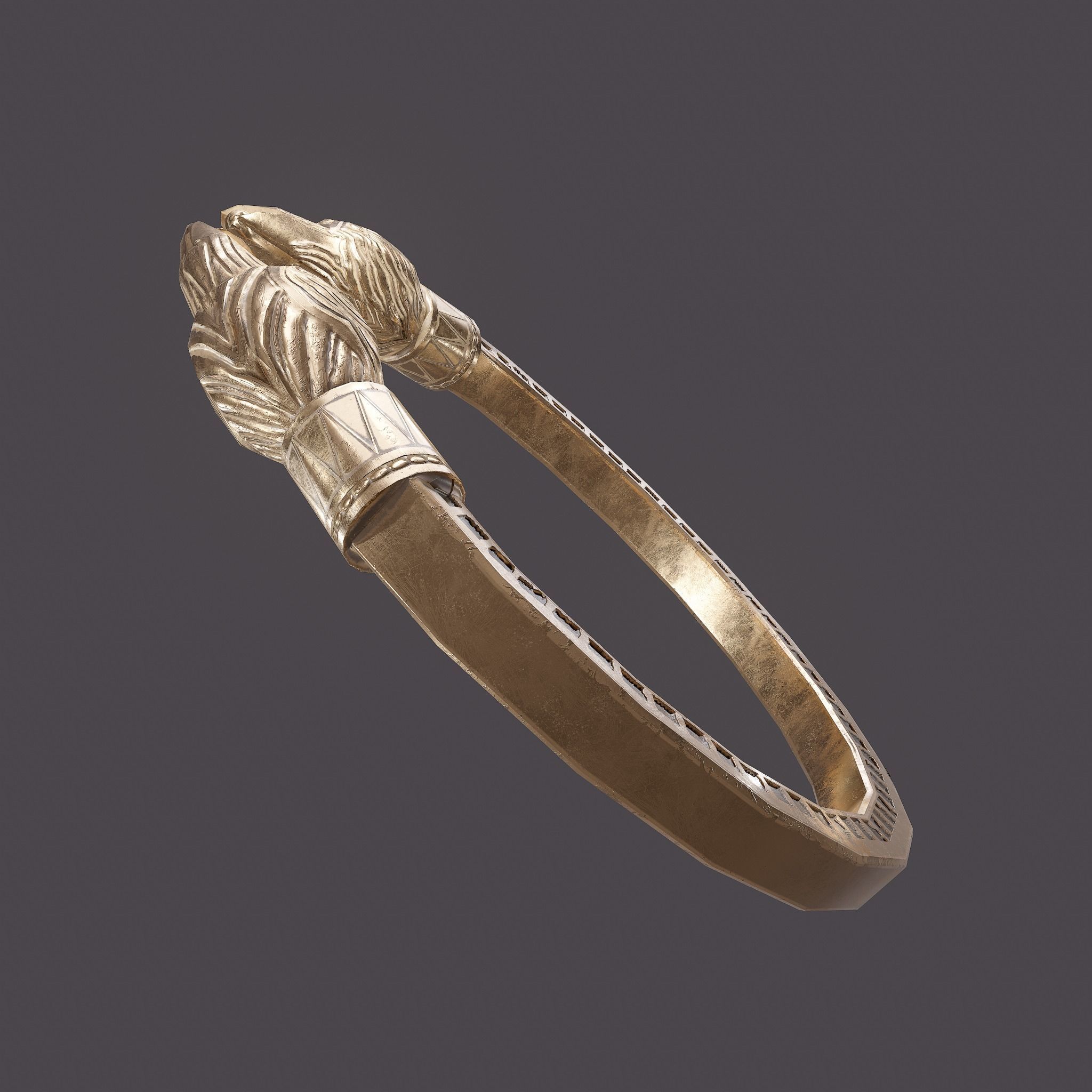 Golden Eagle Bracelet Free low-poly 3D model_2