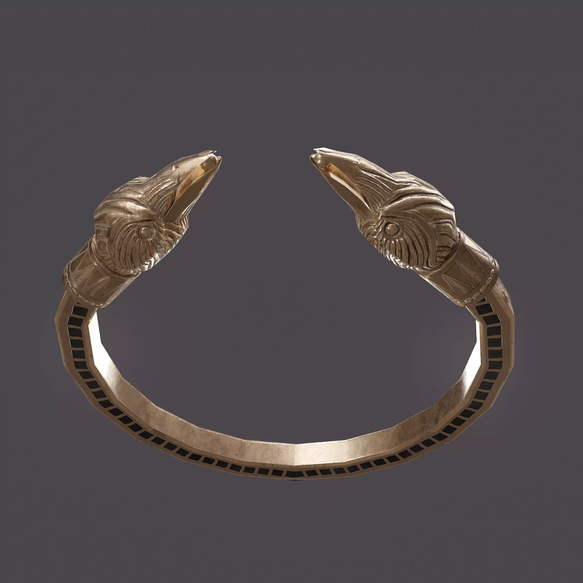 Golden Eagle Bracelet Free low-poly 3D model_0
