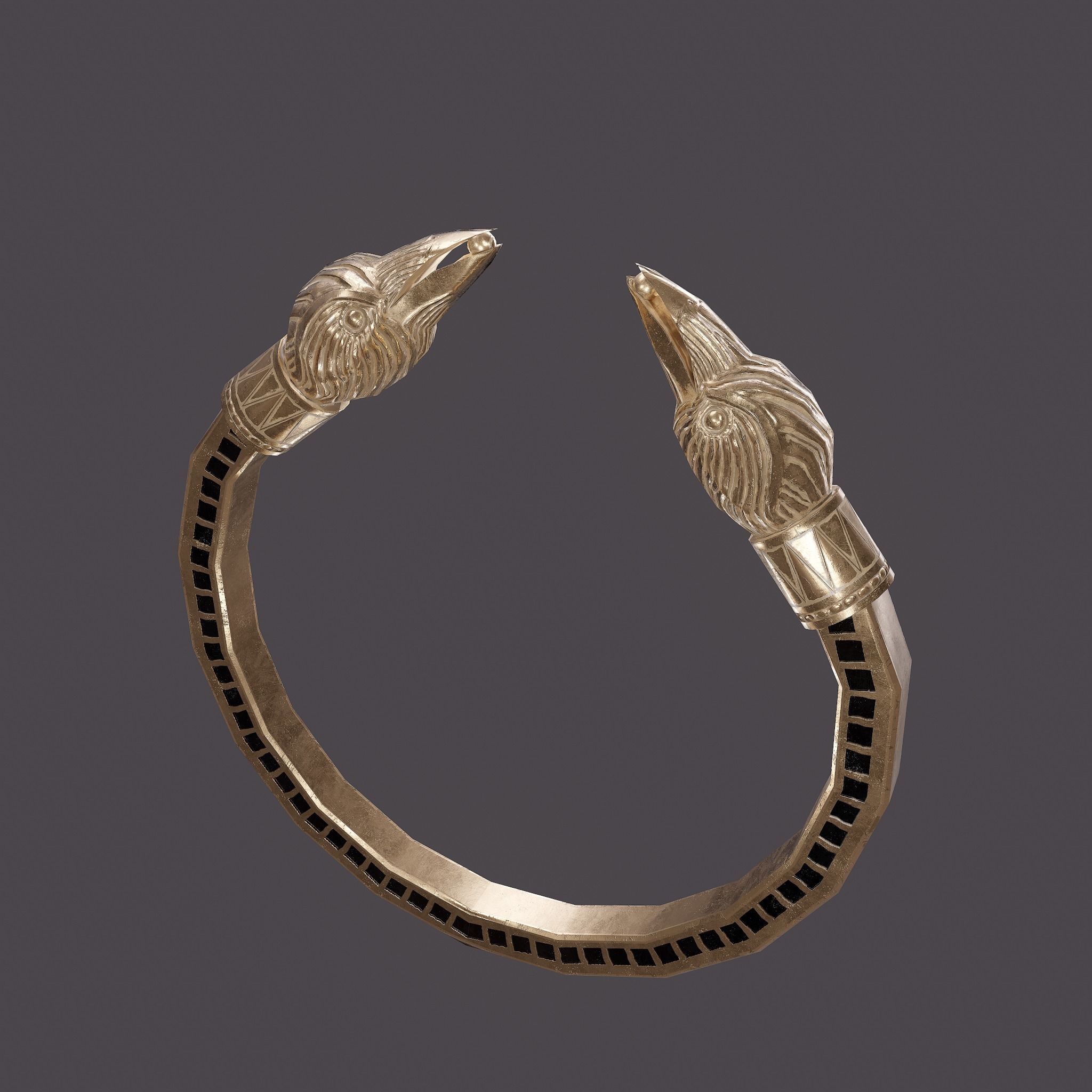 Golden Eagle Bracelet Free low-poly 3D model_19