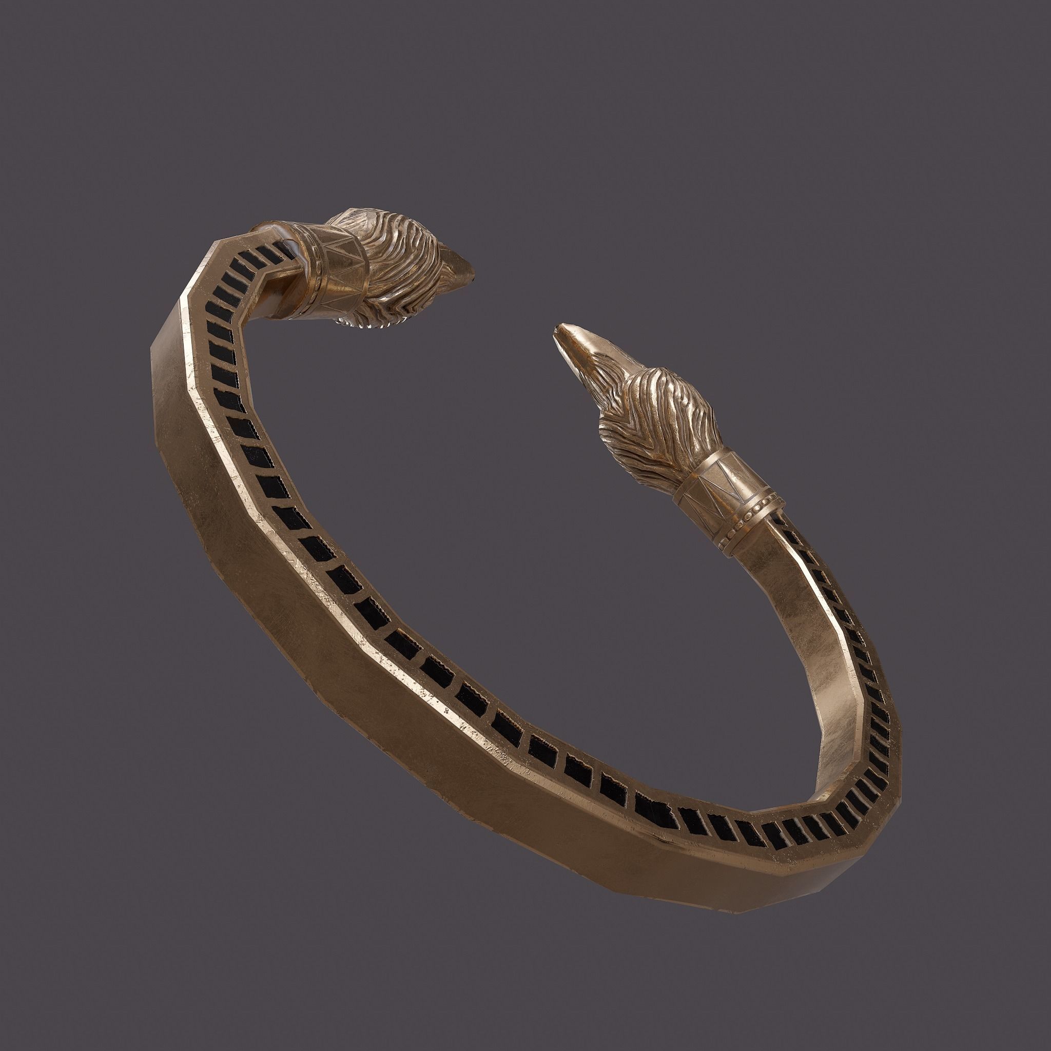 Golden Eagle Bracelet Free low-poly 3D model_13