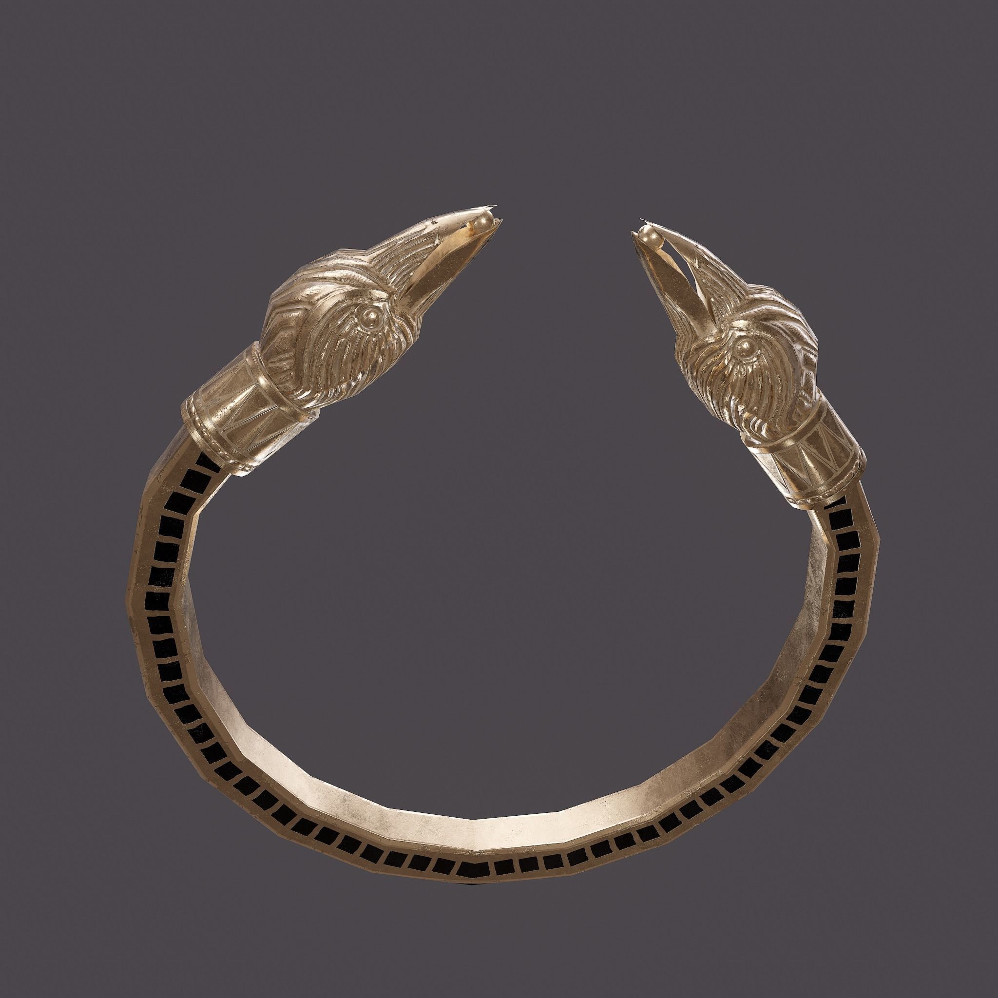 Golden Eagle Bracelet Free low-poly 3D model_12