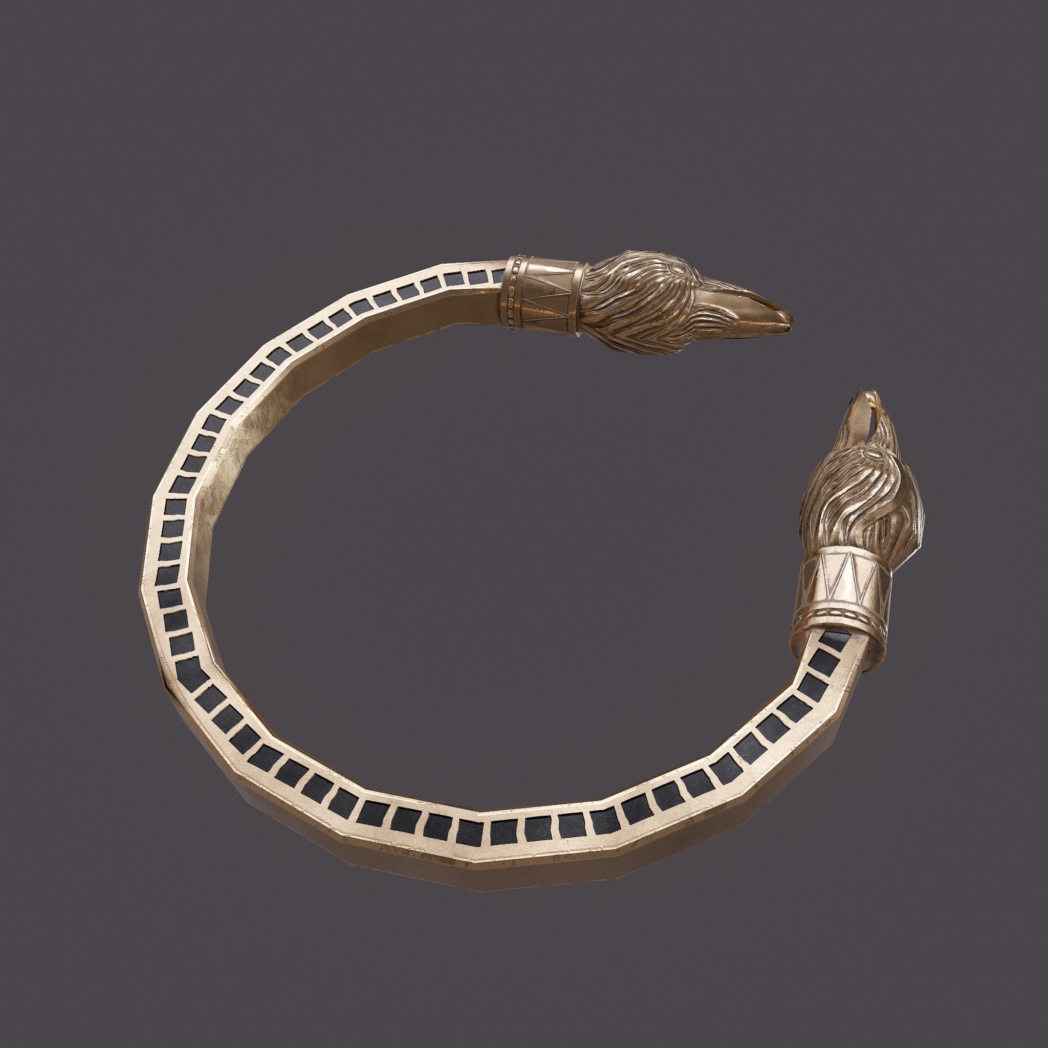 Golden Eagle Bracelet Free low-poly 3D model_14