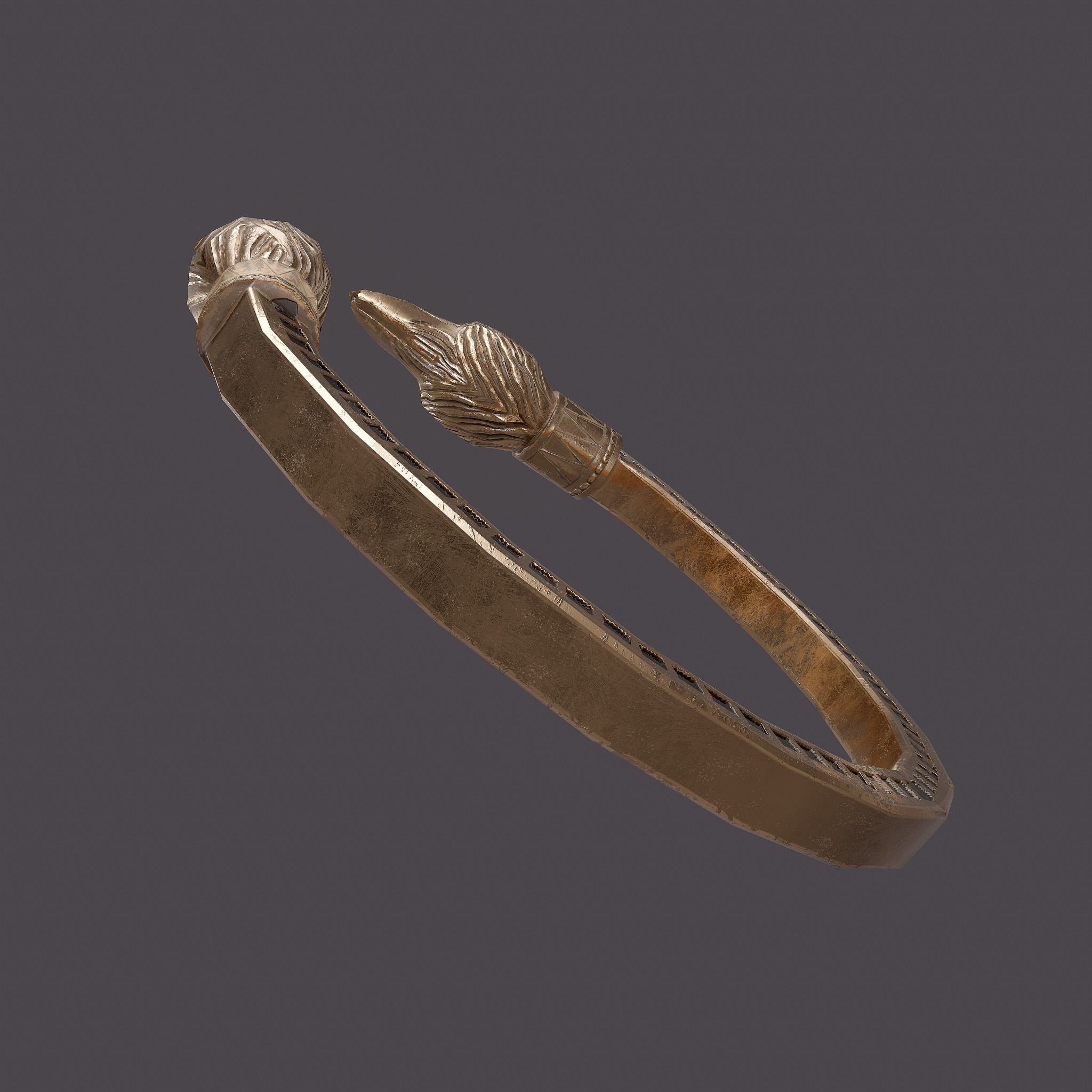 Golden Eagle Bracelet Free low-poly 3D model_11