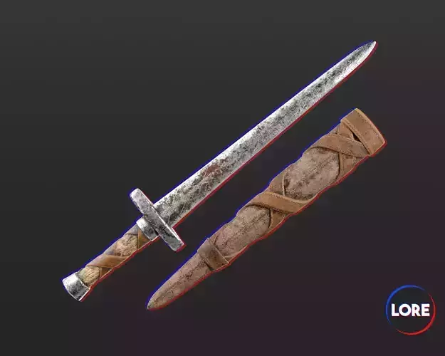 Medieval Crude Weapon Dagger Low-poly 3D model