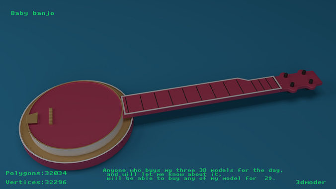 Baby banjo Free 3D model