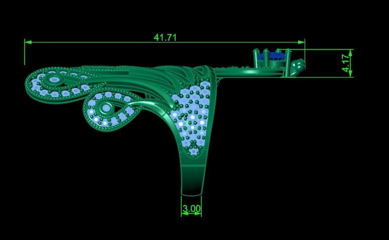 peacock ring 3D print model_3