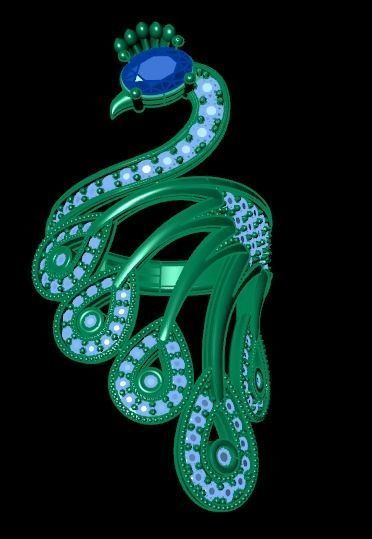 peacock ring 3D print model_1