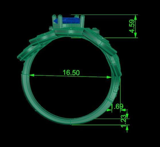 peacock ring 3D print model_2