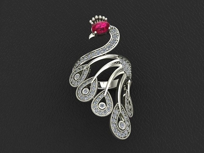 peacock ring 3D print model