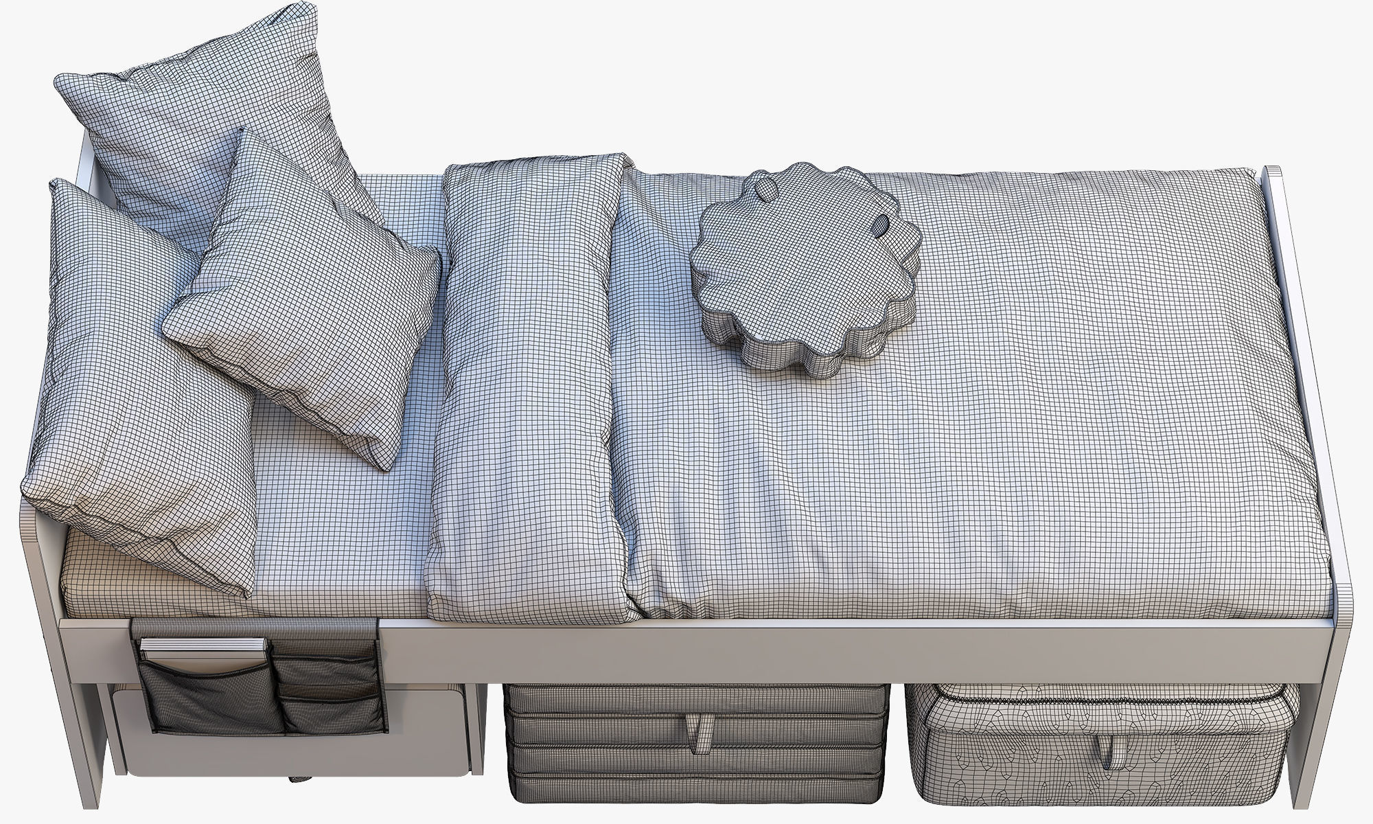 Slakt bed 2 options Ikea 3D model_3