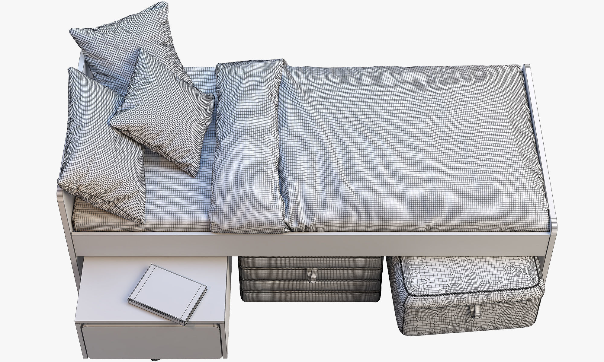 Slakt bed 2 options Ikea 3D model_19