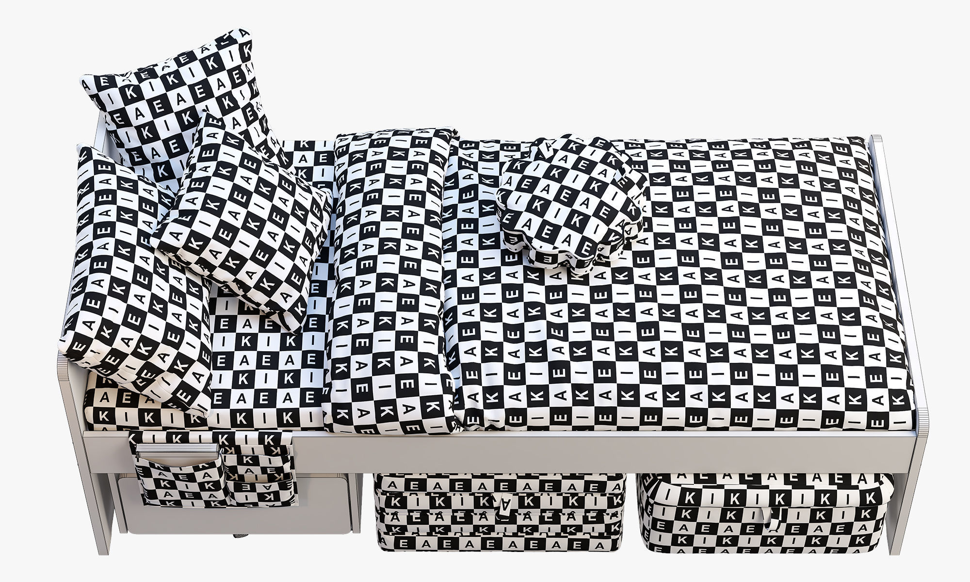 Slakt bed 2 options Ikea 3D model_20