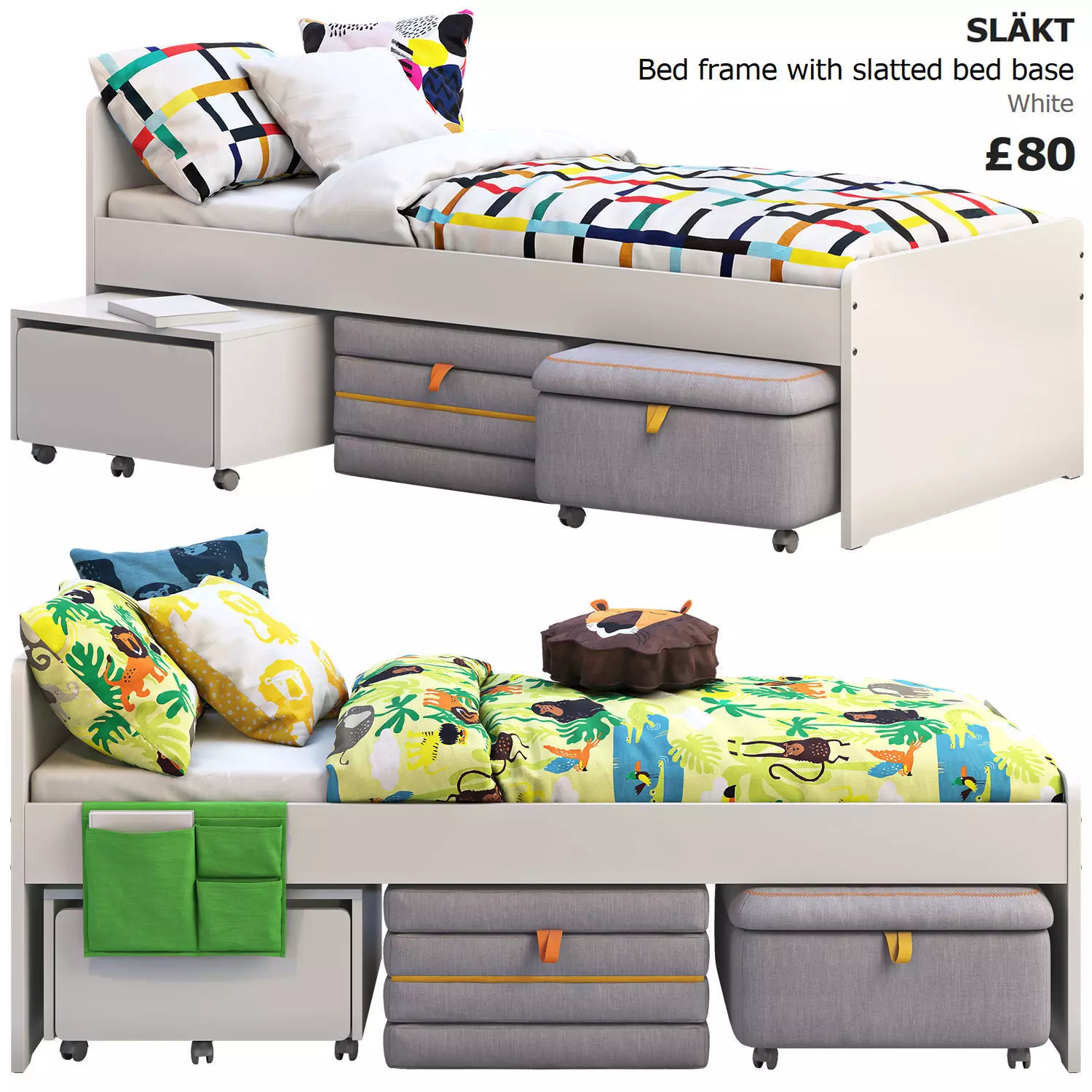 Slakt bed 2 options Ikea 3D model_0