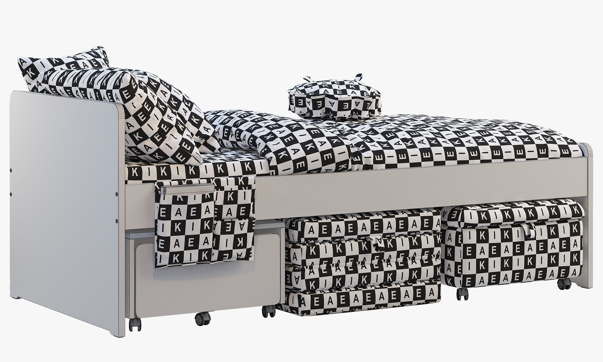 Slakt bed 2 options Ikea 3D model_13