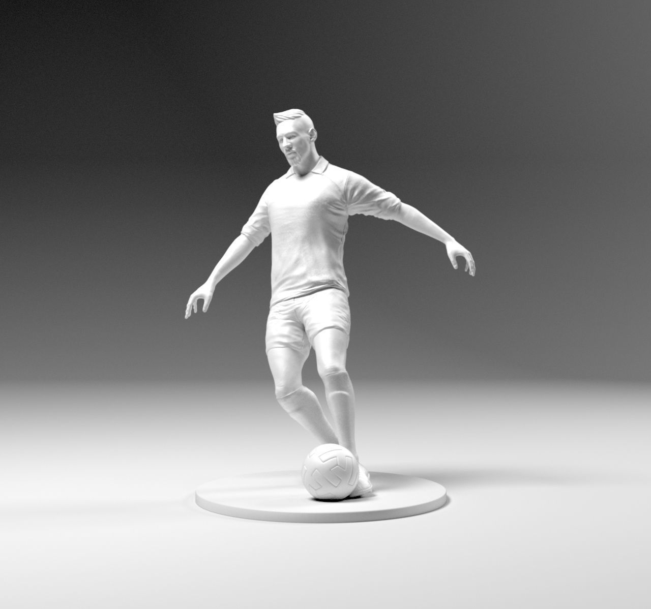 Footballer 03 Footstrike 01 Stl 3D print model_2