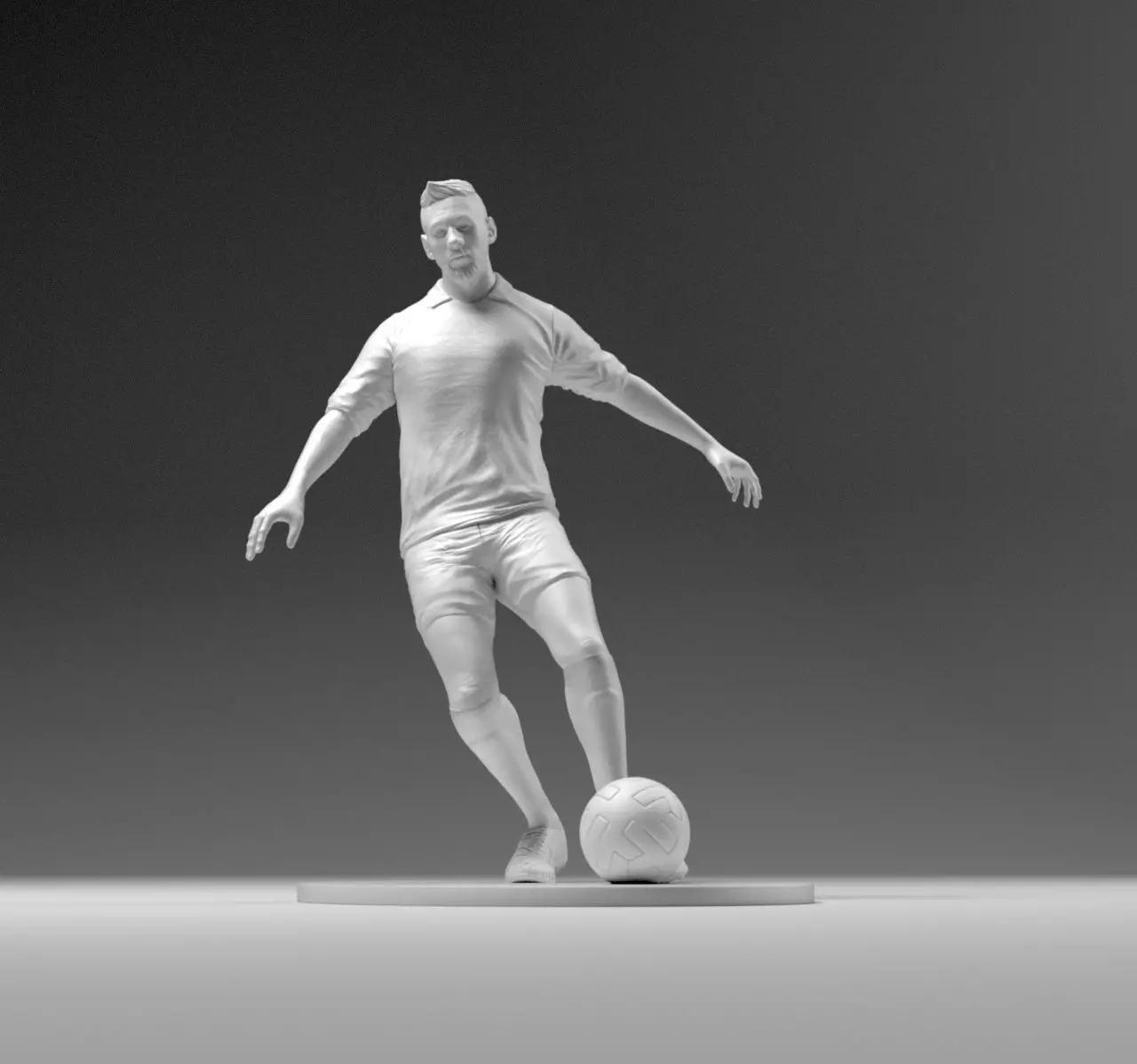 Footballer 03 Footstrike 01 Stl 3D print model_0