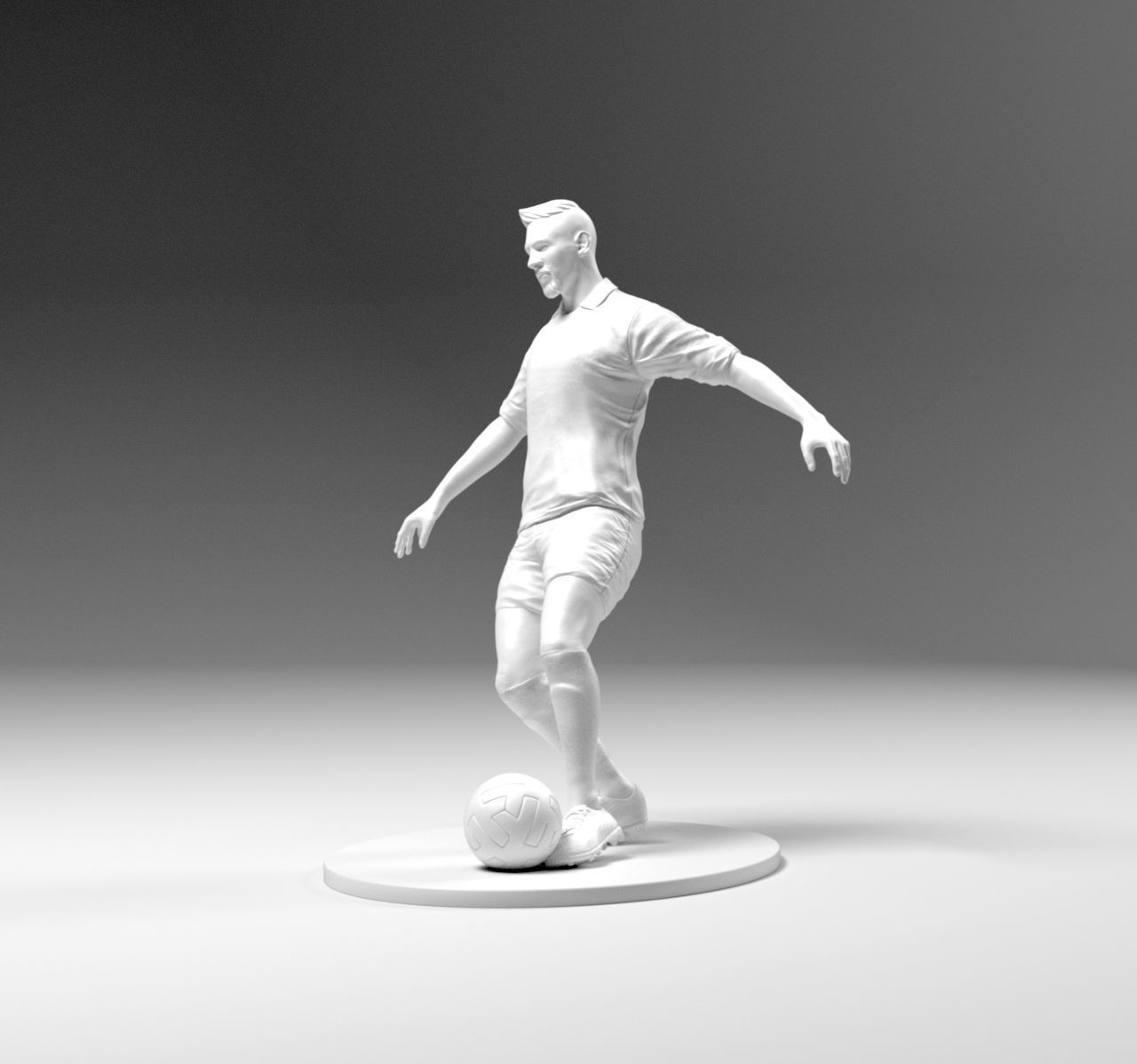 Footballer 03 Footstrike 01 Stl 3D print model_3