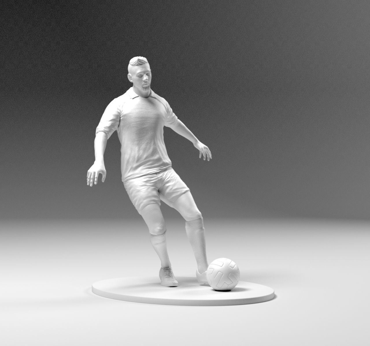 Footballer 03 Footstrike 01 Stl 3D print model_1