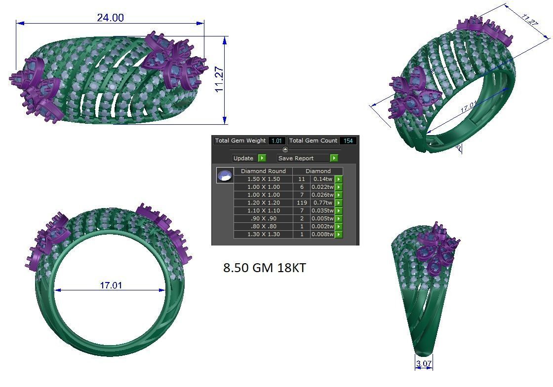 Women ring 3dm stl render detail 3D print model 3D print model_1