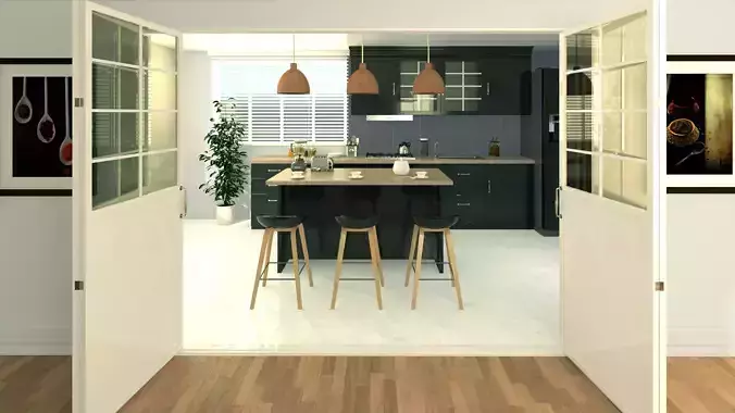 kitchen interior in sketchup