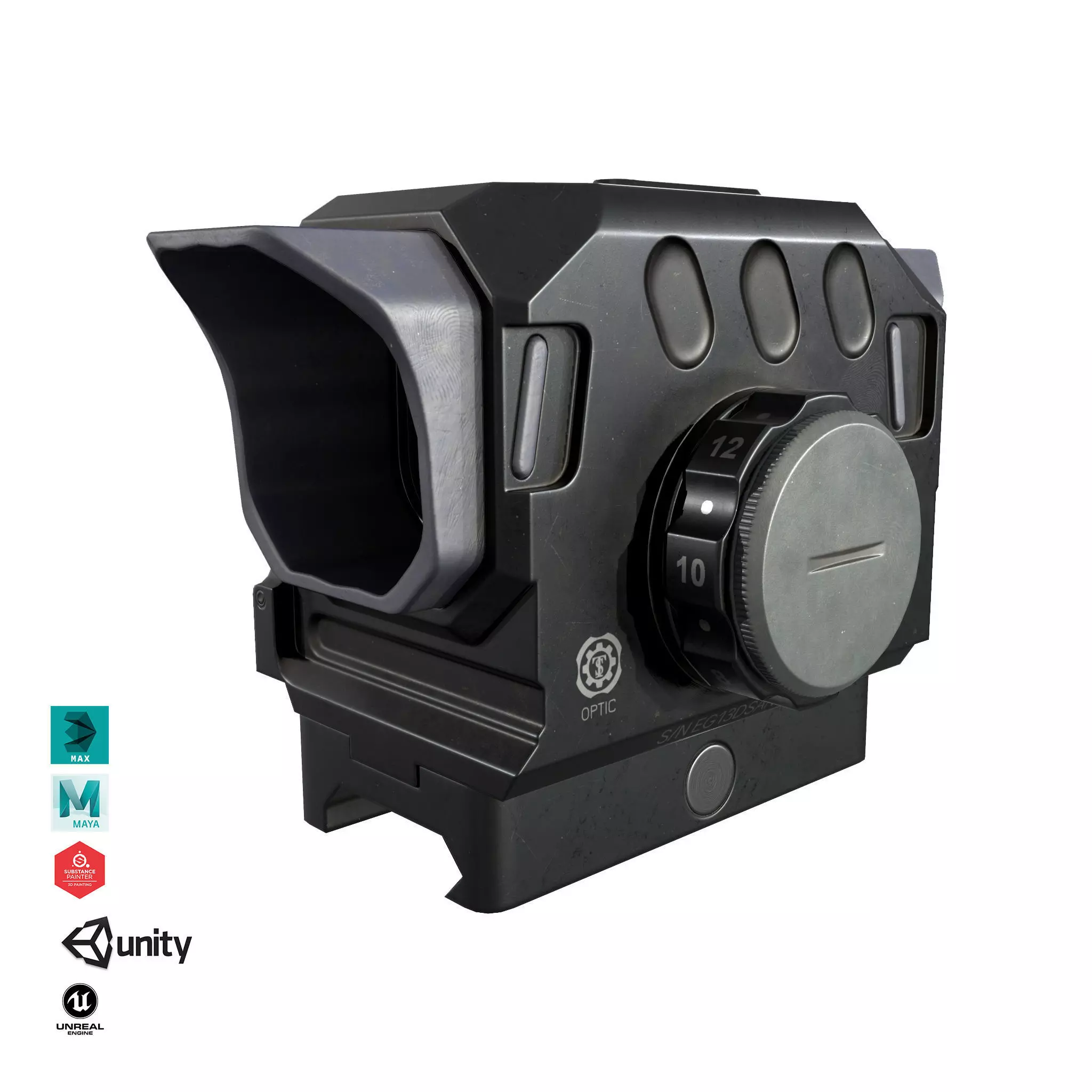 DI Optical EG1 Red Dot Sight  Low-poly 3D model_0