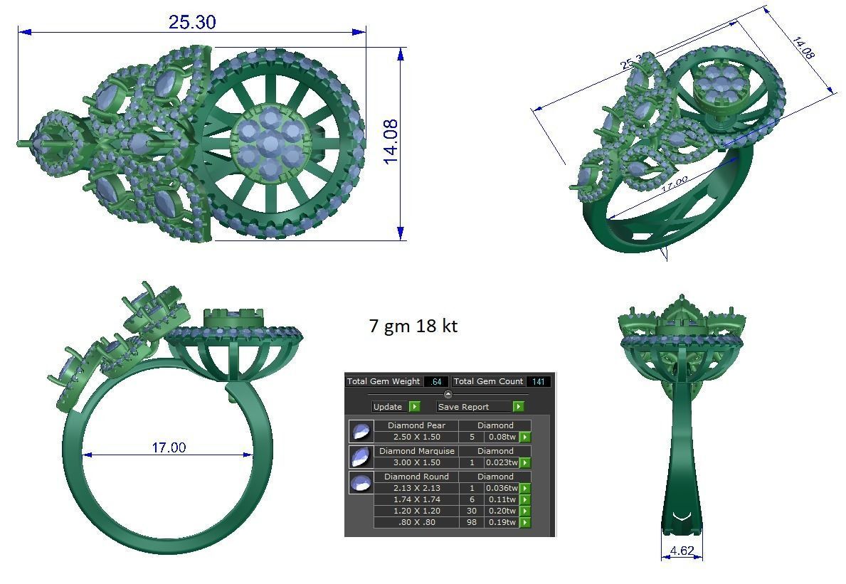 Women ring 3dm stl render detail 3D print model 3D print model_1
