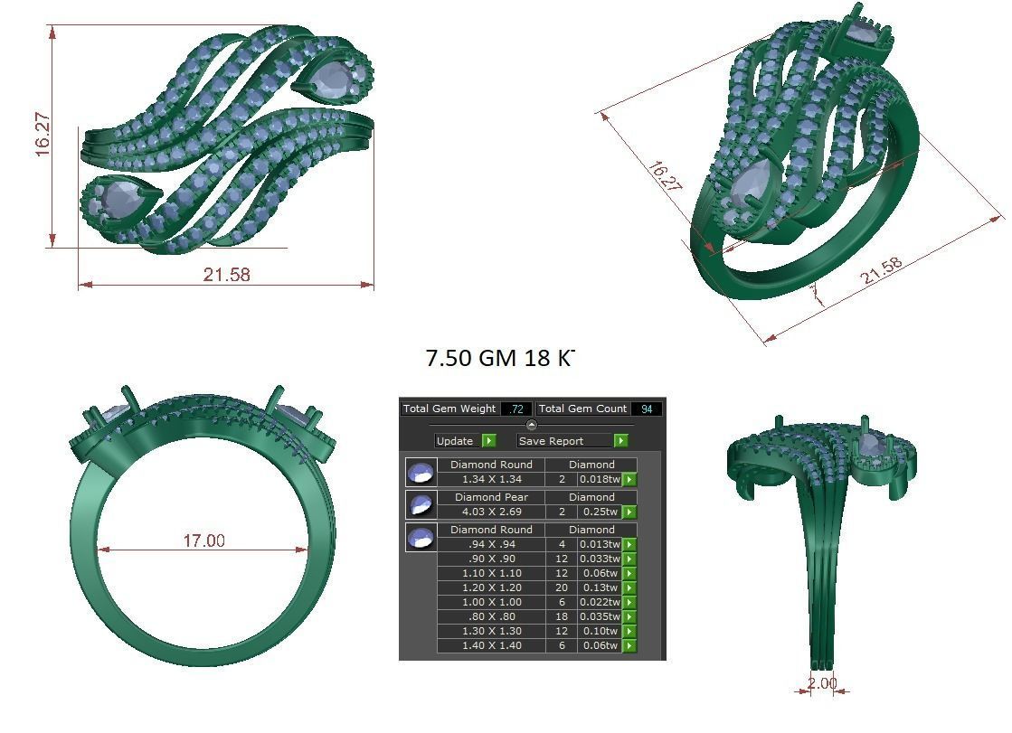 Women ring 3dm stl render detail 3D print model 3D print model_1