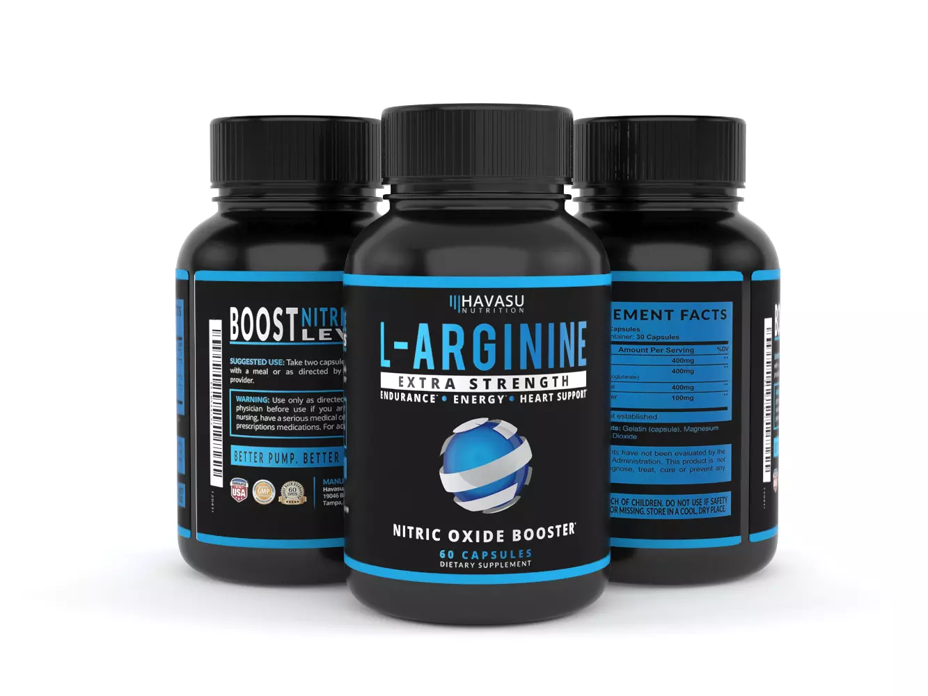 Extra Strength L Arginine - 1200mg Nitric Oxide Supplement 3D model_0
