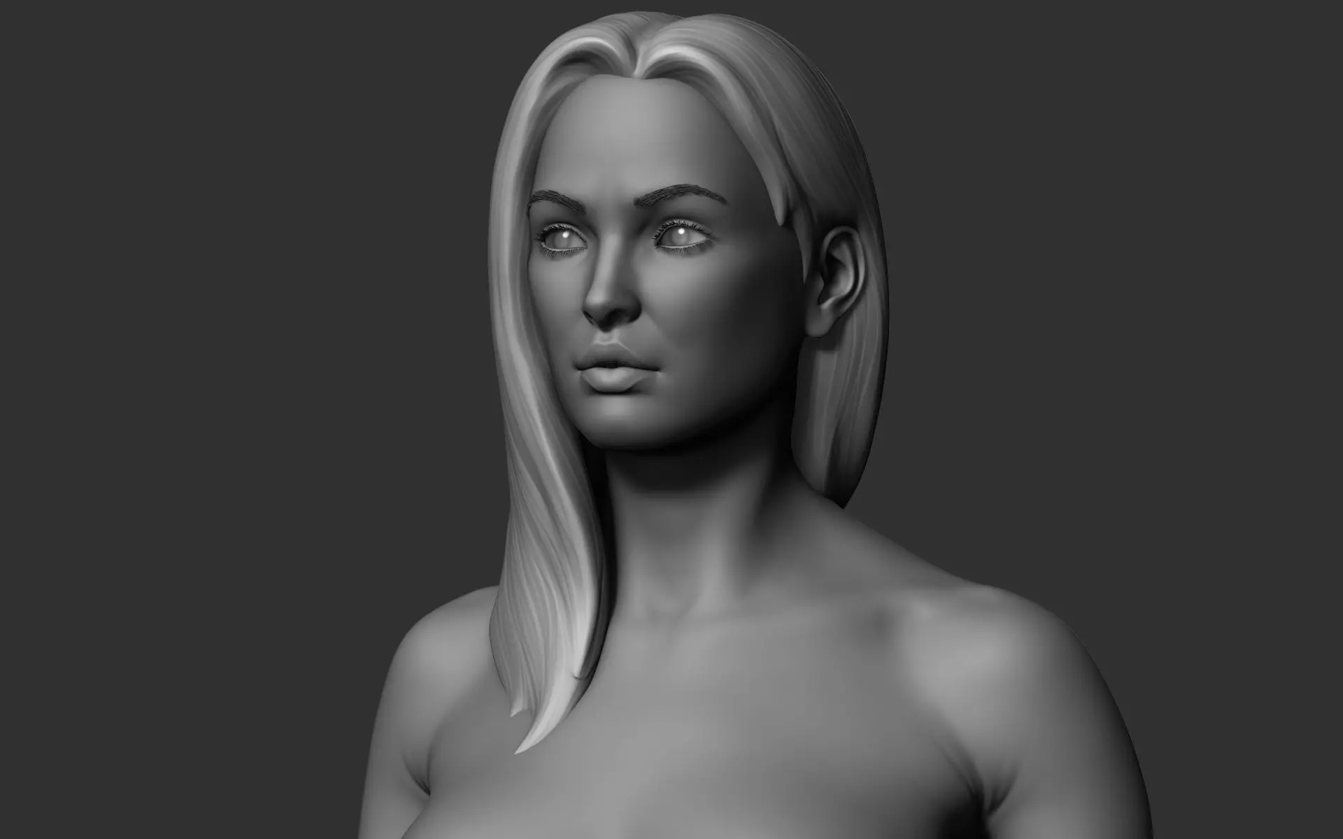 Realistic Female Basemesh Low-poly 3D model_0