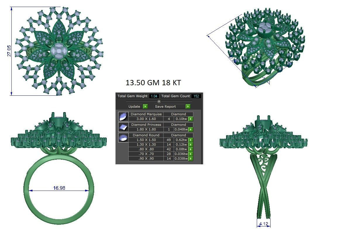 Women ring 3dm stl render detail 3D print model 3D print model_1