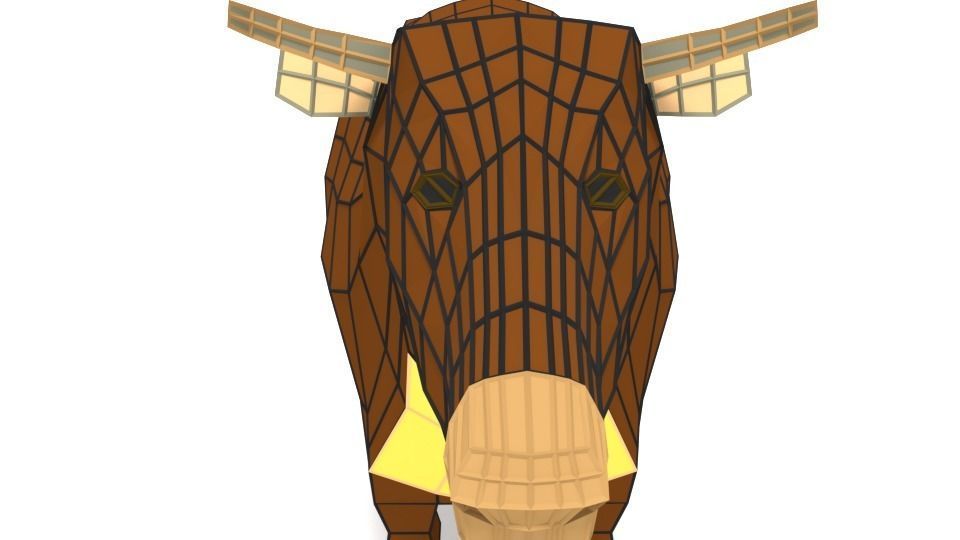 Low Poly Cartoon Cow Low-poly 3D model_11