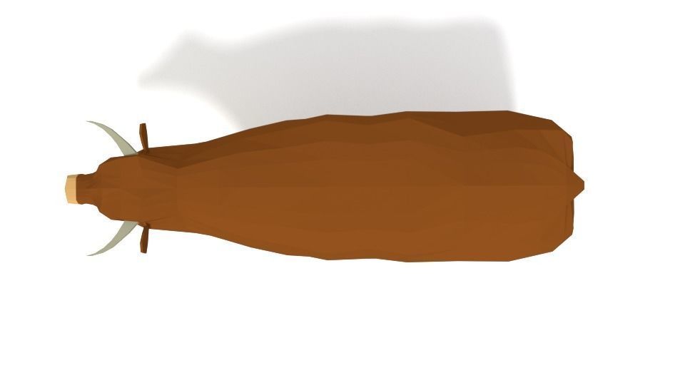 Low Poly Cartoon Cow Low-poly 3D model_5