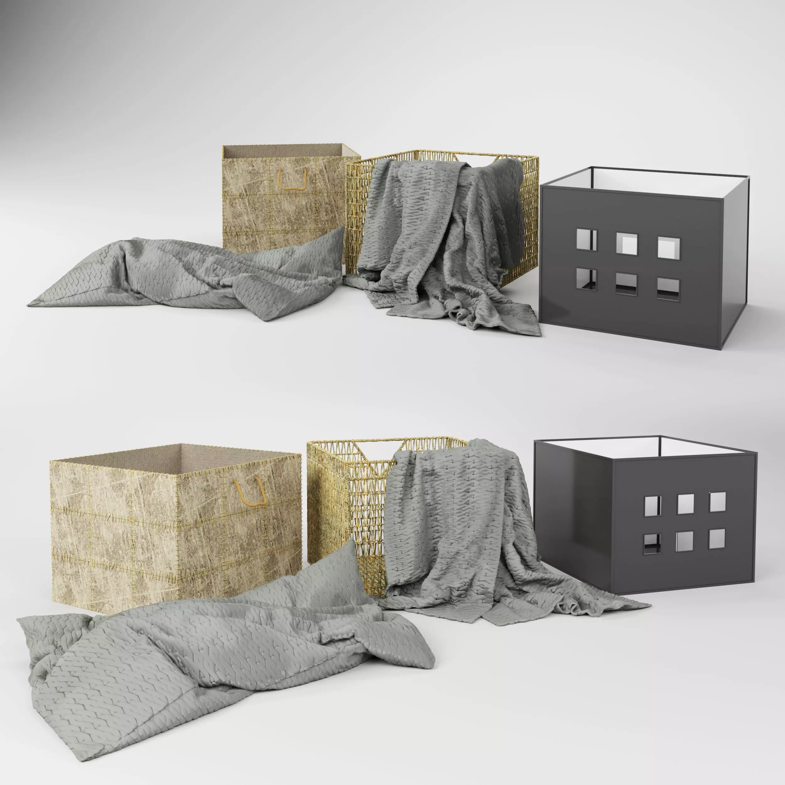 Storage Boxes and Baskets 3D model_0
