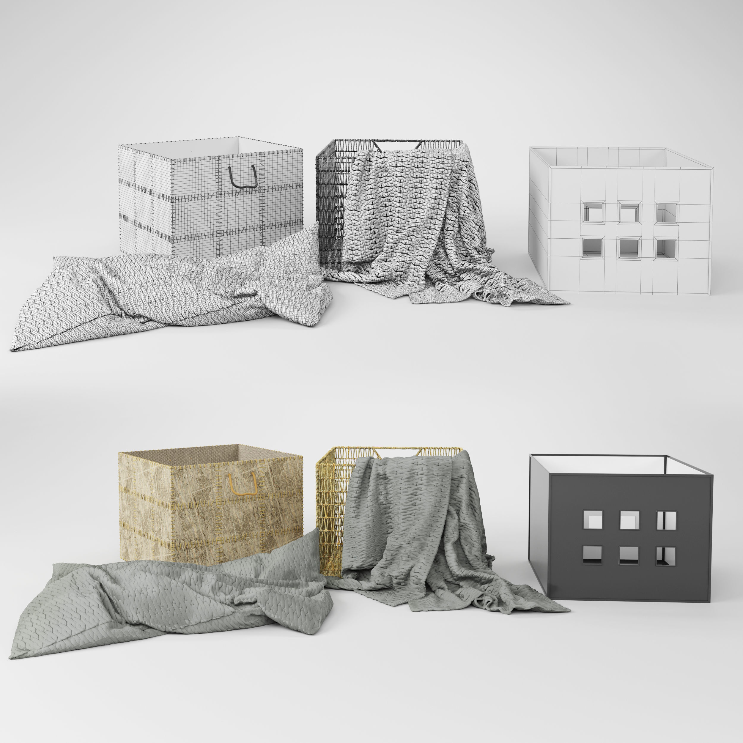Storage Boxes and Baskets 3D model_1