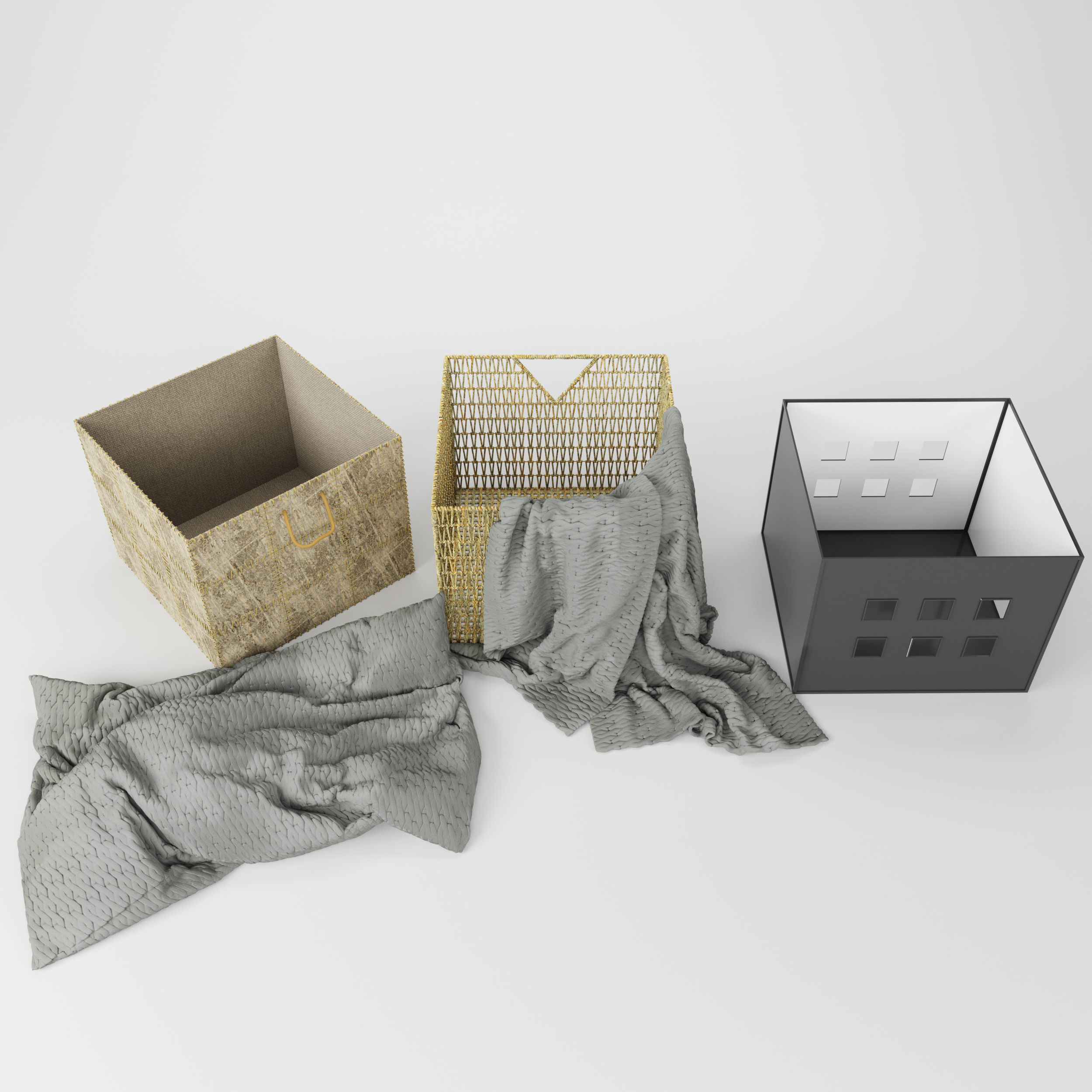 Storage Boxes and Baskets 3D model_2
