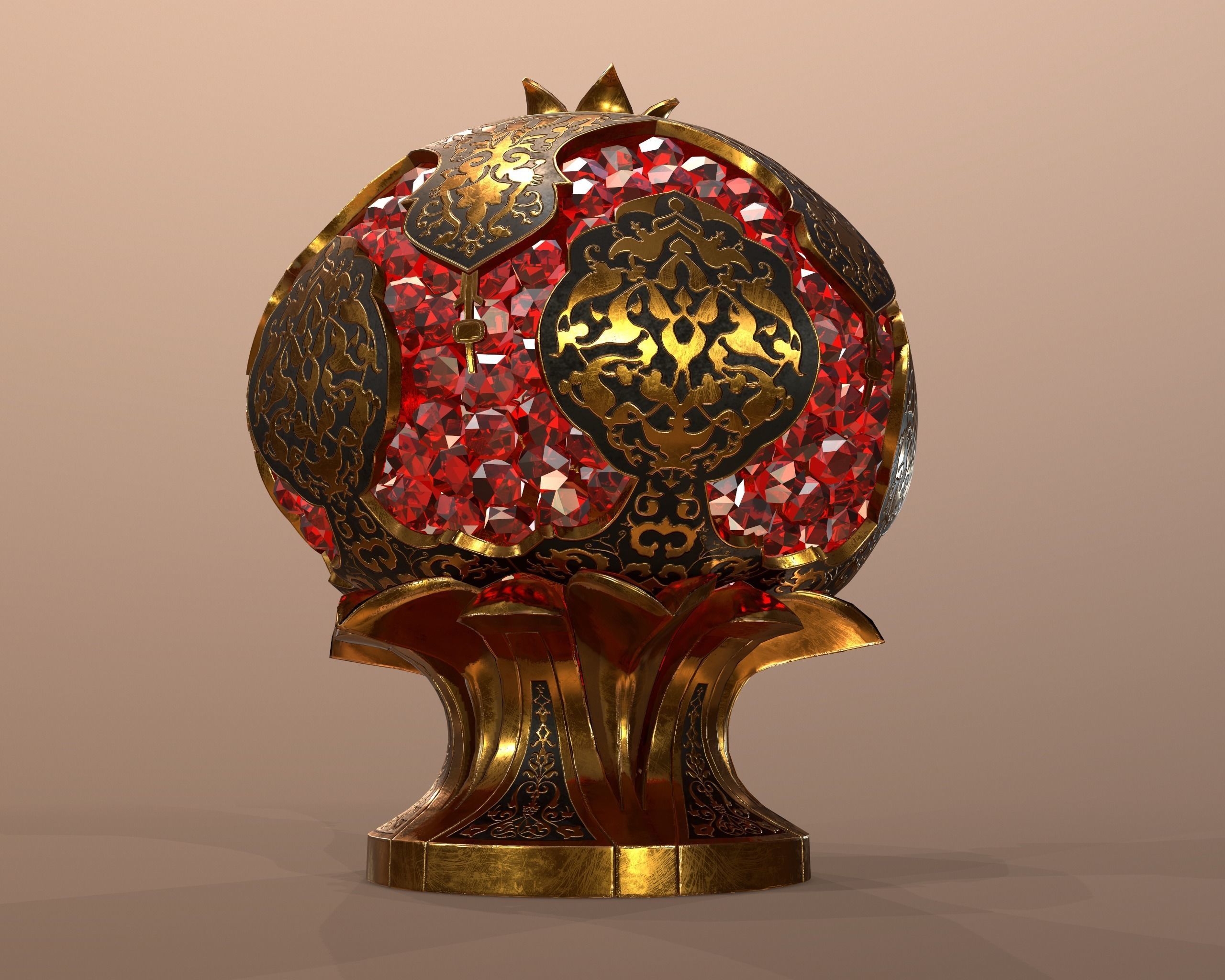 Pomegranate Souvenir Low-poly 3D model_2