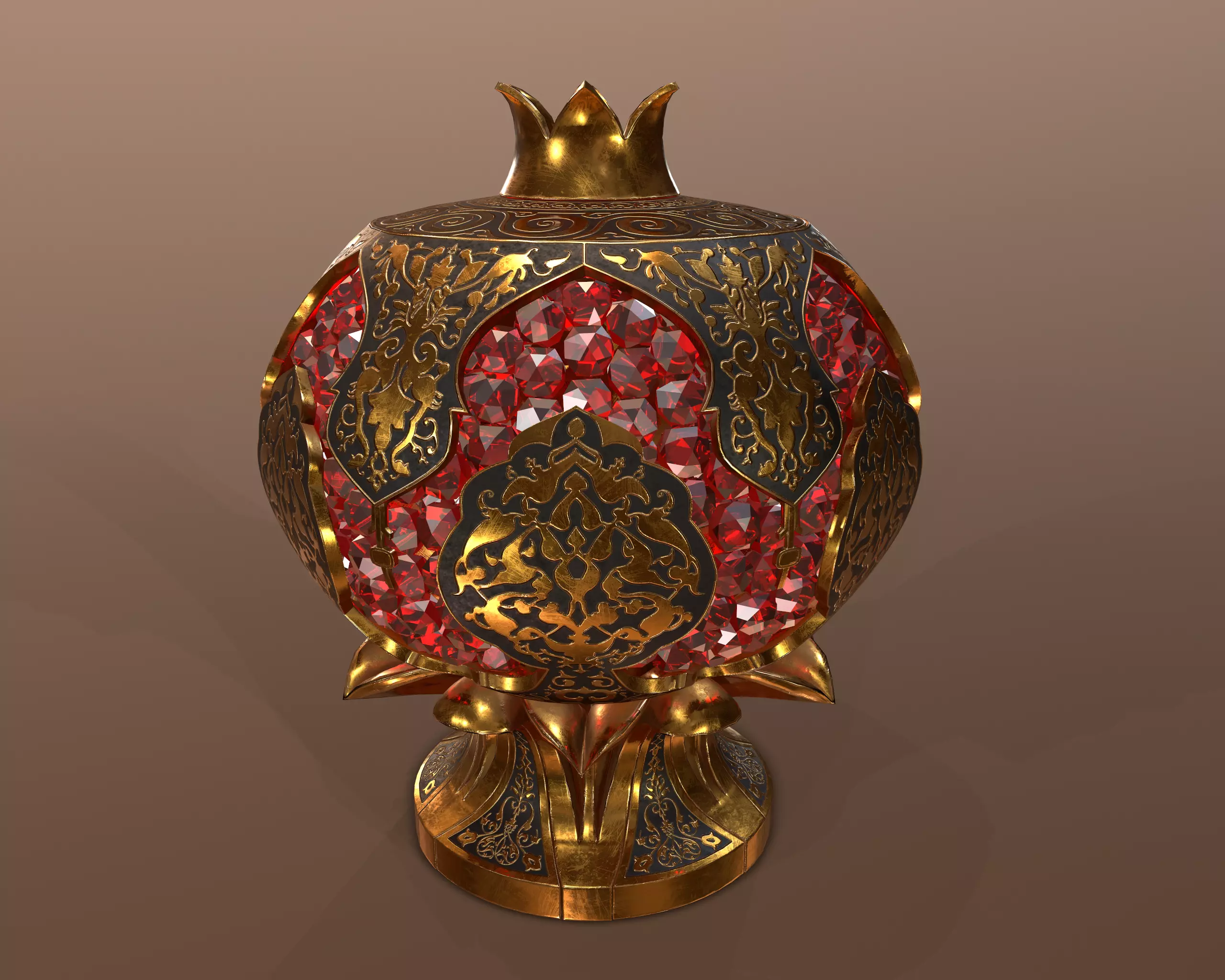 Pomegranate Souvenir Low-poly 3D model_0