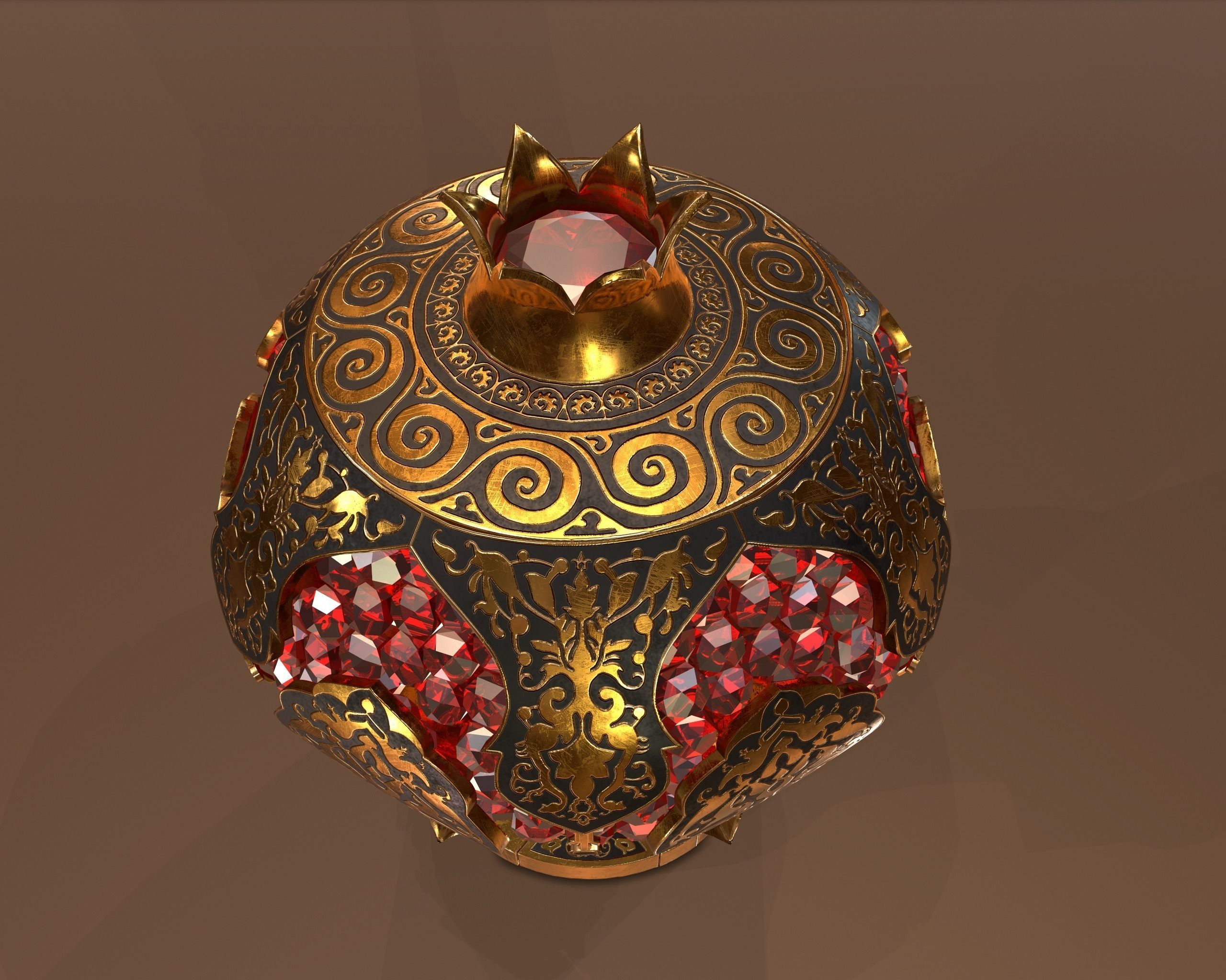 Pomegranate Souvenir Low-poly 3D model_1