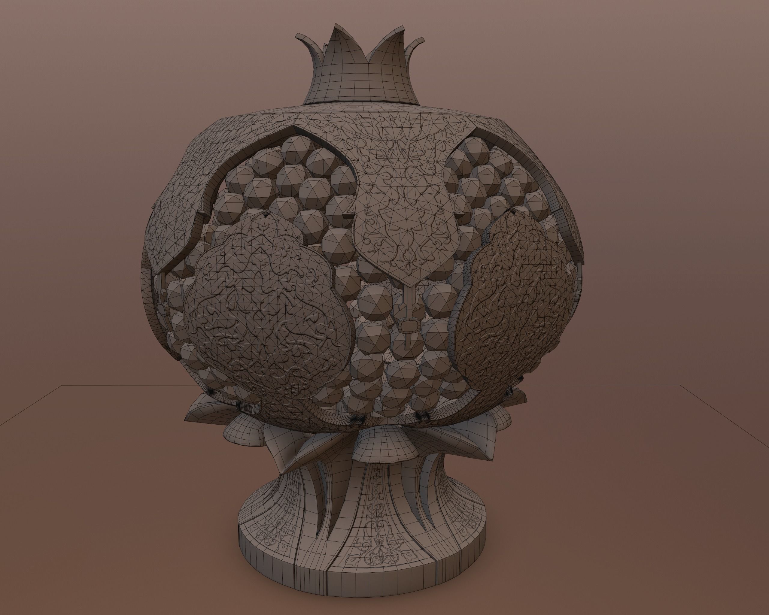 Pomegranate Souvenir Low-poly 3D model_4