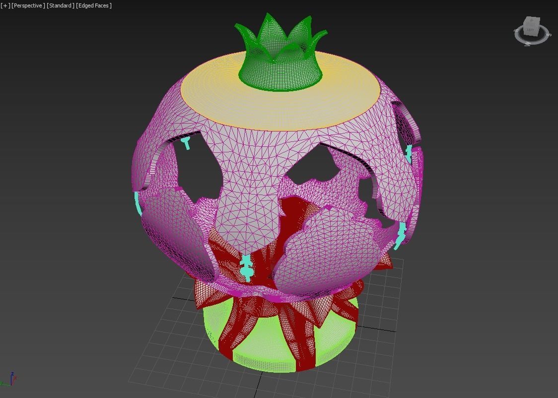 Pomegranate Souvenir Low-poly 3D model_17
