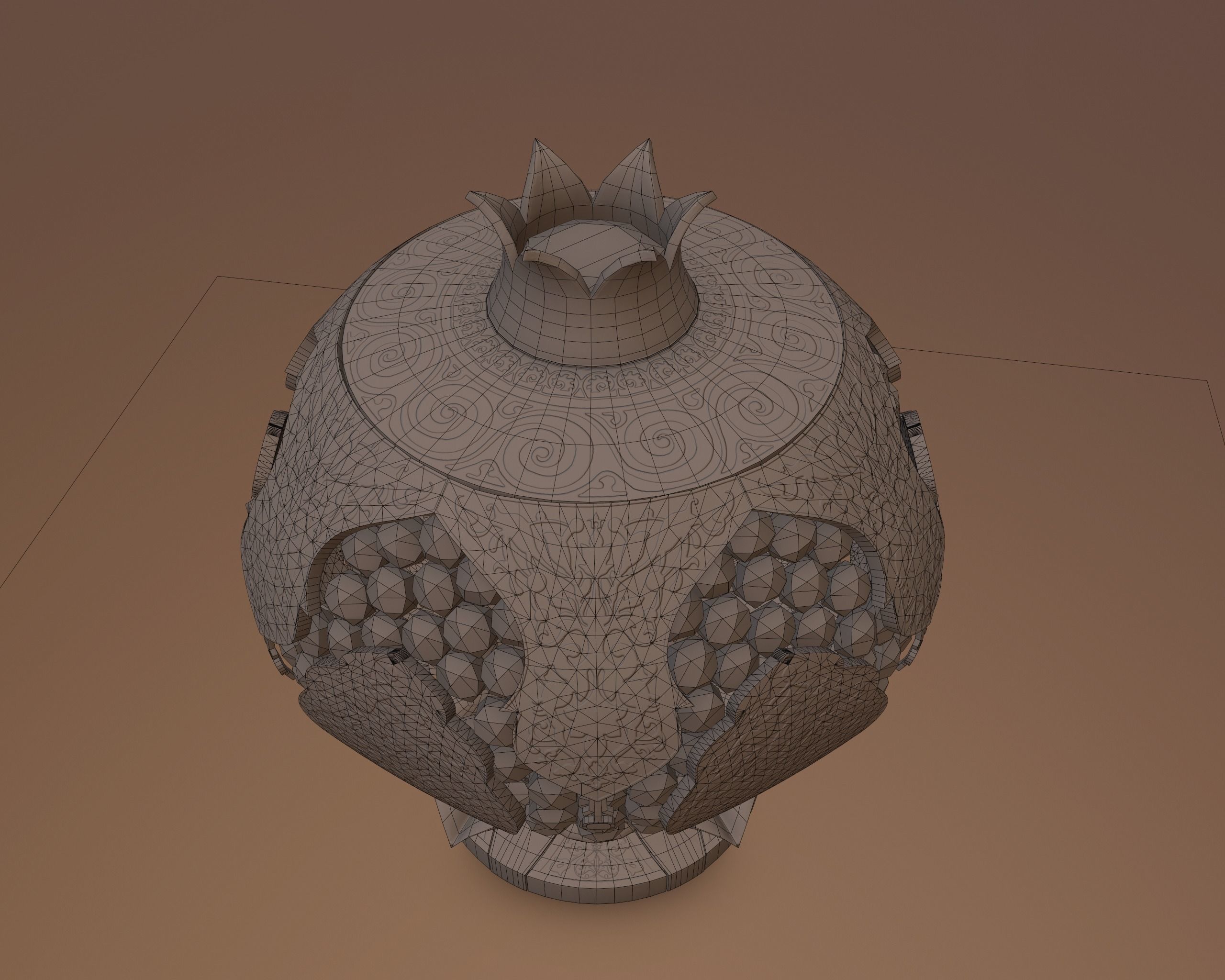 Pomegranate Souvenir Low-poly 3D model_6