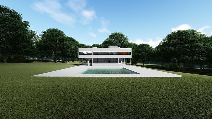 The Villa Savoye by Le Corbusier 3D model