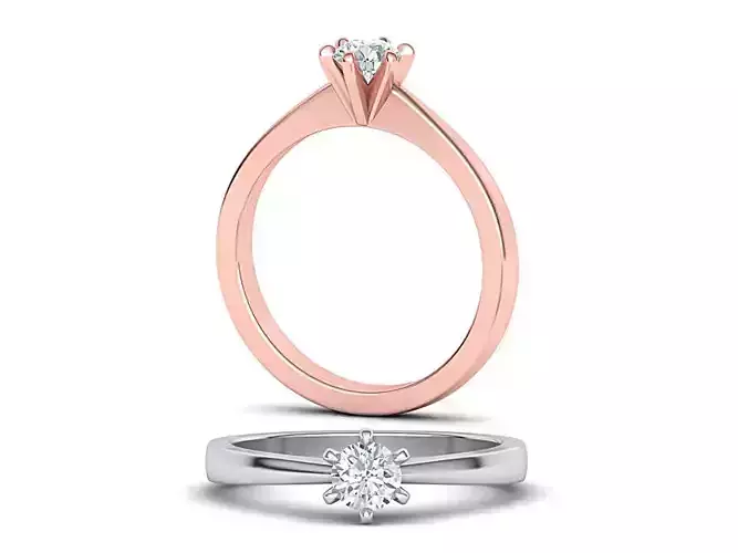 Six-Prong Petite Engagement ring 3dmodel 3D print model