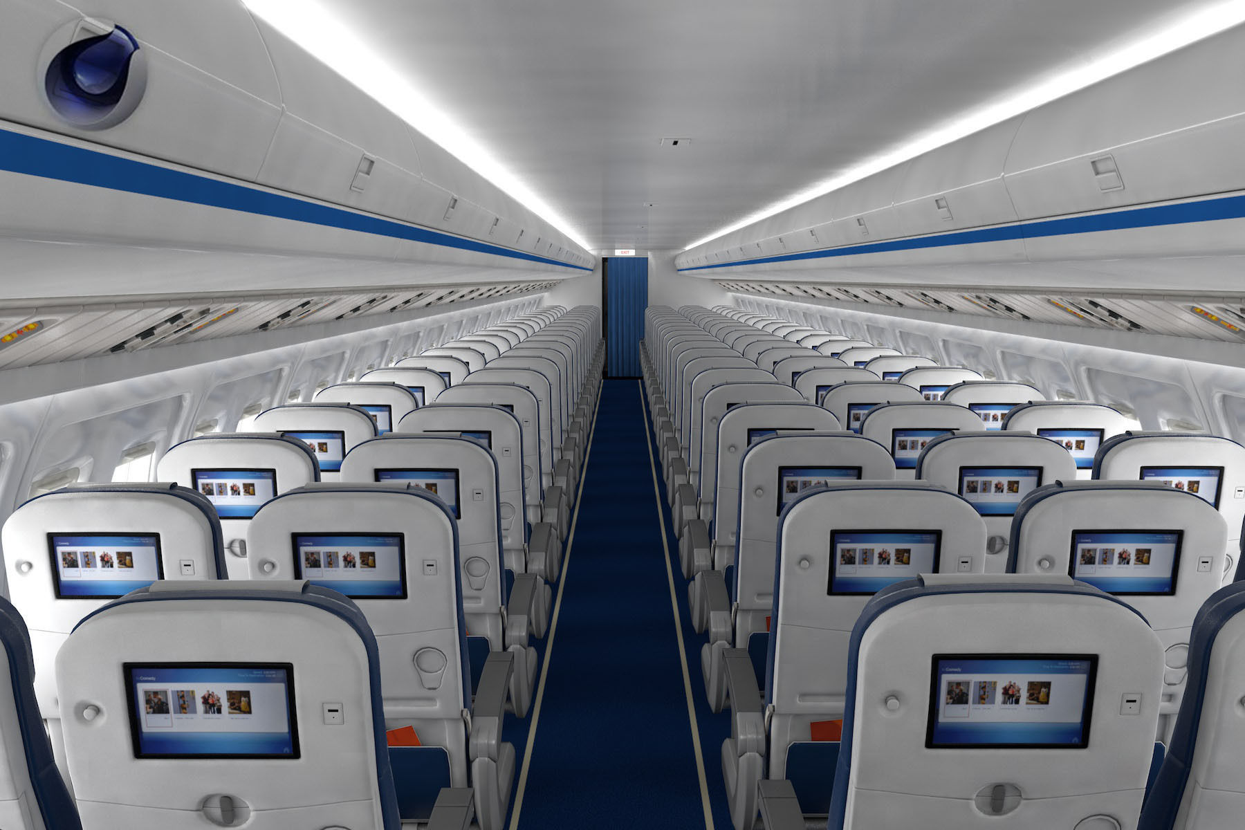 Airplane cabin 109 seats V2 3D model_1