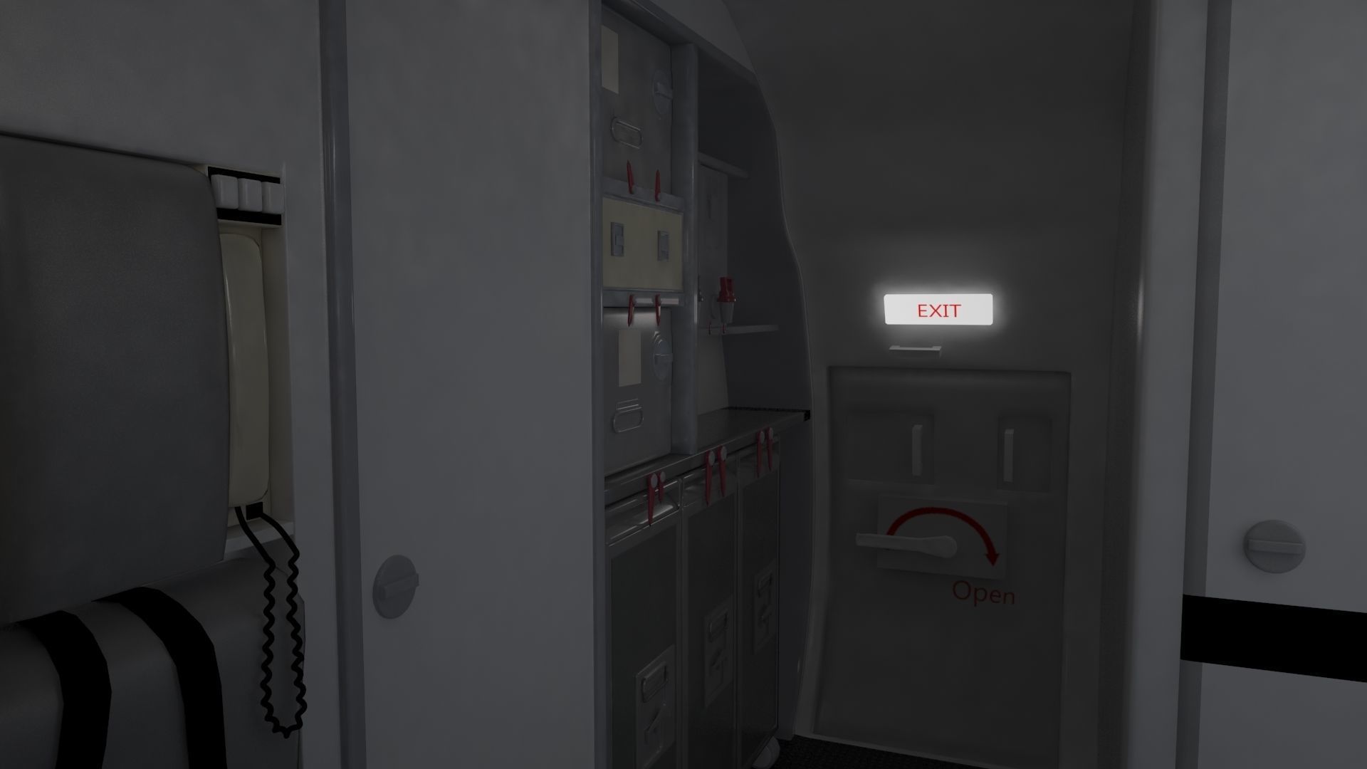 Airplane cabin 109 seats V2 3D model_5