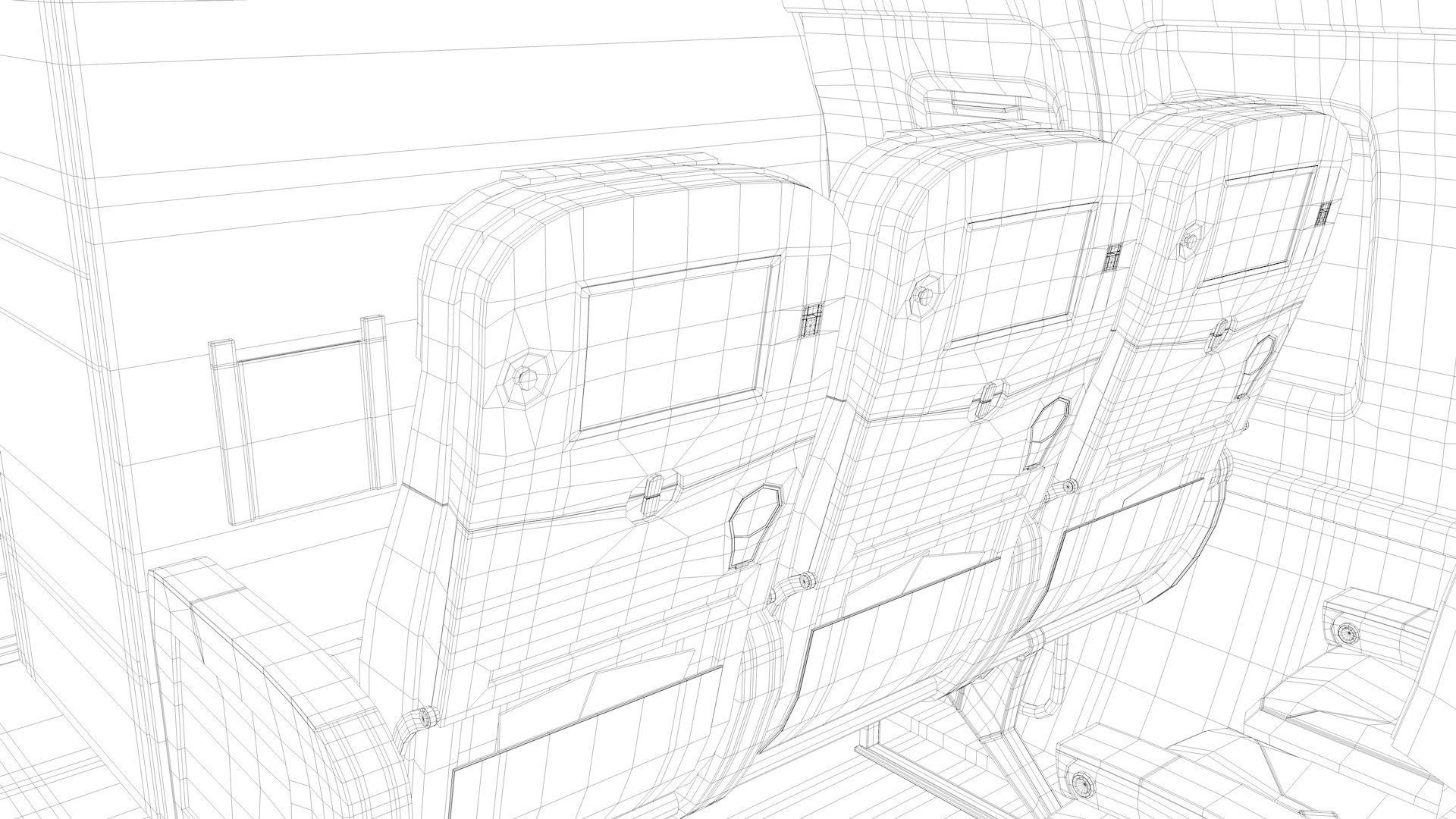 Airplane cabin 109 seats V2 3D model_16