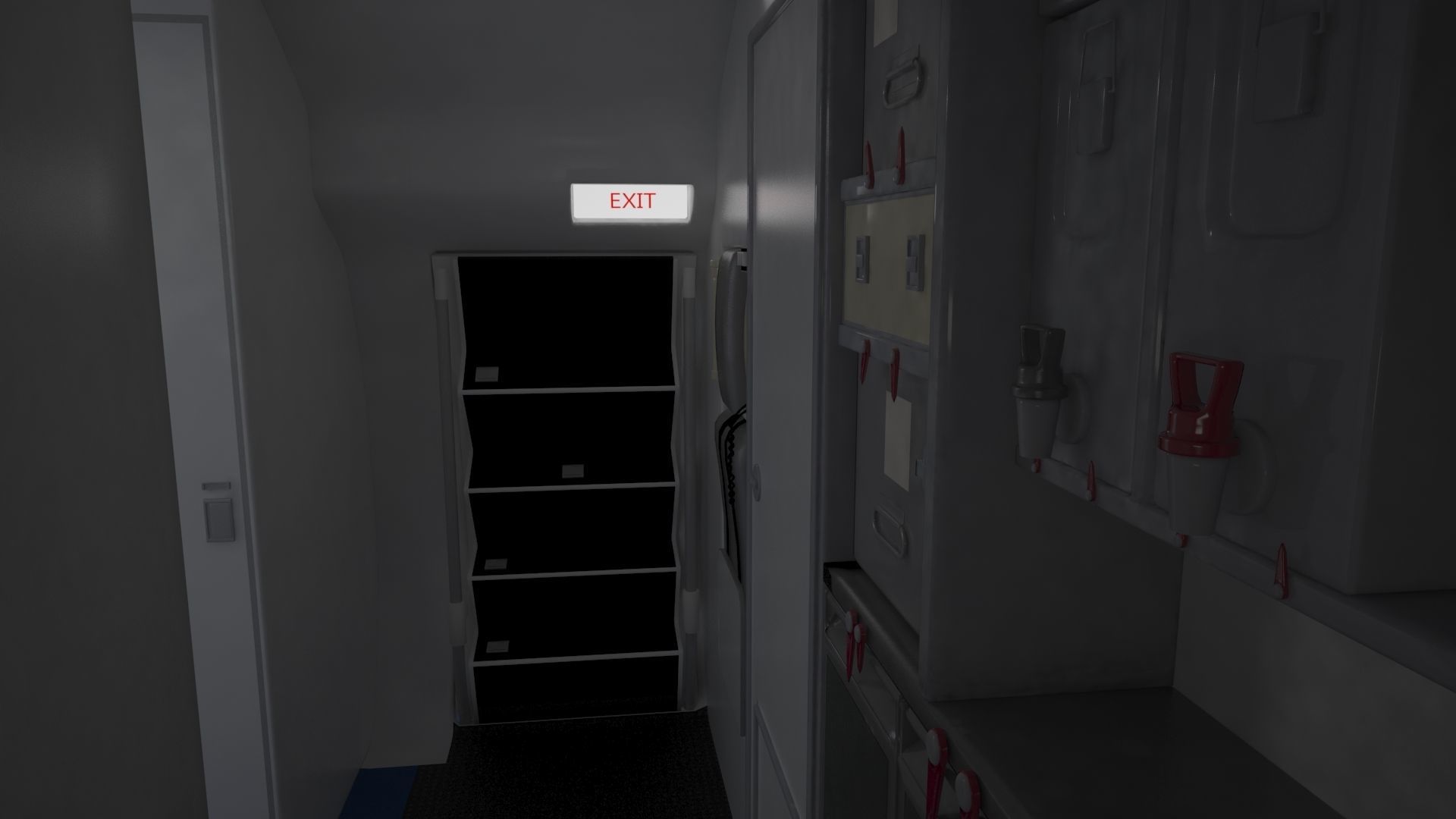 Airplane cabin 109 seats V2 3D model_4