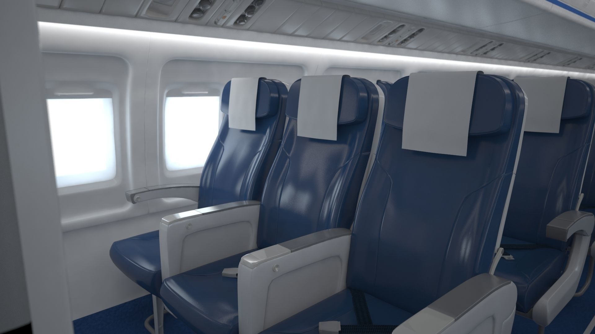 Airplane cabin 109 seats V2 3D model_9