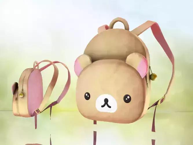Teddy bag Backpack - Fashion Bag - Low-poly 3D Model Low-poly 3D model